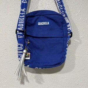 Coachella 2025 AMEX Exclusive Satchel Bag Blue Silver Tassel Palm Tree Charm